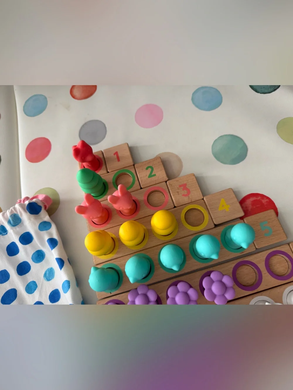 Lovevery. Montessori Math Bars & Number Tiles - not completed